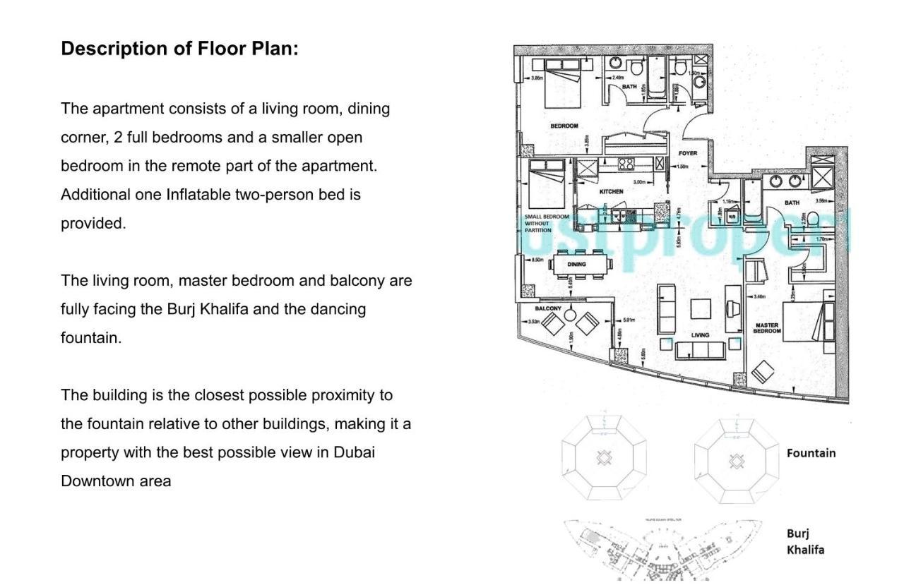 Elite Royal Apartment - Full Burj Khalifa & Fountain View - Premier - 2 Bedrooms & 1 Open Bedroom Without Partition Dubai Luaran gambar